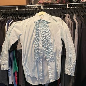 Vintage Men’s ruffle butterfly collar shirt after six tuxedo shirt